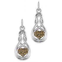 1/8 ctw Brown Diamond Earrings in Sterling Silver / FE4080
