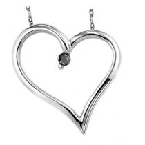Silver & Black Diamond Heart/FP1180