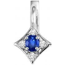 Sapphire & Diamond Pendant in 14K White Gold : FP4031