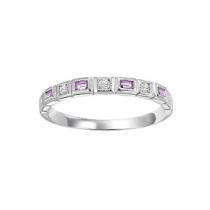 Pink Sapphire & Diamond Ring in 10K White Gold /FR1038