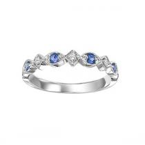 Sapphire & Diamond Ring in 10K White Gold / FR1041