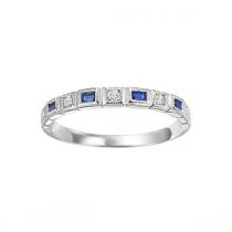 Sapphire & Diamond Ring in 10K White Gold / FR1042