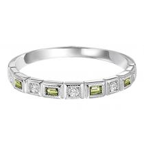 Peridot & Diamond Ring in 10K White Gold / FR1203