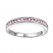 Pink Tourmaline & Diamond Ring in 10K White Gold / FR1217