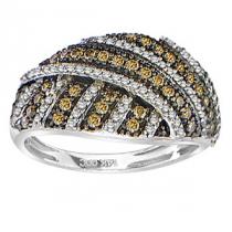 1/2 ctw Brown & White Diamond Ring in 14K White Gold / FR1331