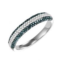 Blue & White Diamond Ring in 14K Two-Tone Gold/FR1348