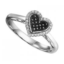 1/7 ctw Black & White Diamond Ring in Sterling Silver / FR4071