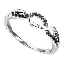 Silver & Black Diamond Ring / FR4078