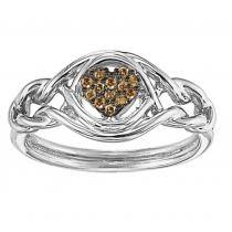 1/12 ctw Brown & White Diamond Ring in Sterling Silver /FR4080