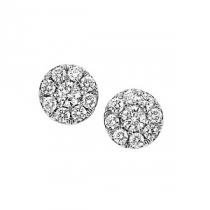1 ctw Ideal Cut Diamond Earrings in 14K White Gold / HDER083ID