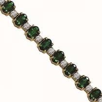 14K White Gold Diamond & Emerald Bracelet  / JB2417WEC6