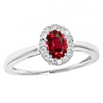 Ruby & Diamond  Ring set in 14K Gold
