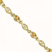 14K Yellow Gold Diamond & Citrine Bracelet / PK446YCC