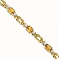 14K Yellow Gold Diamond & Citrine Bracelet / PK600YCC