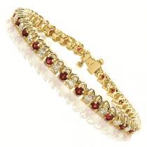 14 K Yellow Gold Diamond & Ruby Bracelet / SB946RYC7