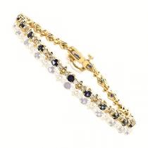 14K Yellow Gold Diamond & Sapphire Bracelet / SB948SYC4
