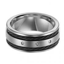 Men's Diamond Ring in Titanium/TI1019