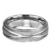 Men's Ring in Diamond Cut Stainless Steel/TS1028