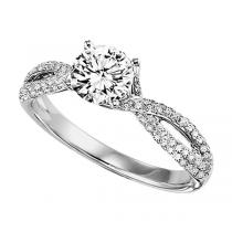 1/4 ctw Diamond Engagement Ring in 14K White Gold