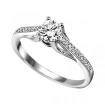 1/10 ctw Diamond Engagement Ring in 14K White Gold