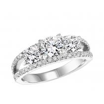 14K White Gold 1 1/4 ctw Diamond Engagement Ring : WB5807E