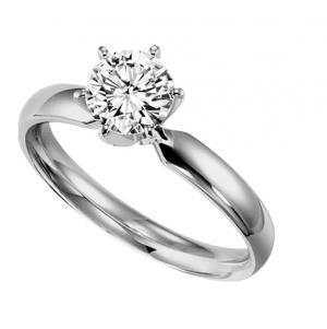 1 ct Round Cut Diamond Solitaire Engagement Ring in 14K White Gold /5621E