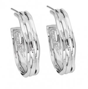 Silver Diamond Earrings / SER4001