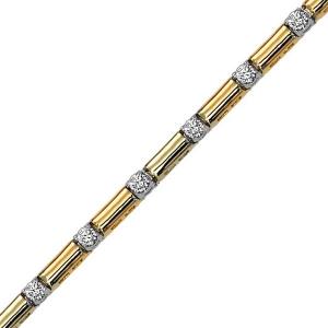 14K White & Yellow Gold 1 ctw Diamond Bracelet. / B160C-1CT