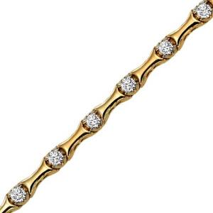14K White & Yellow Gold 1 ctw Diamond Bracelet. / B191C-1CT