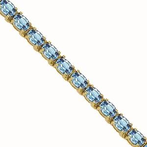 14K Gold & Blue Topaz Bracelet : B193WB6x4