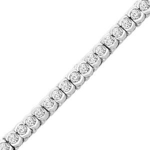 14K White Gold 4 ctw Diamond Bracelet. / B209-4ct