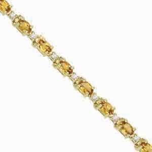 14K Gold Diamond & Citrine Bracelet : B213WCA