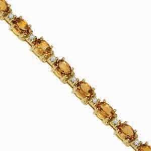 14K Gold Diamond & Citrine Bracelet / B213WCC6