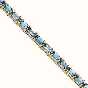 14K Gold & Blue Topaz Bracelet : B230YB
