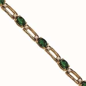 14K Gold Diamond & Emerald Bracelet / B42C11YEC