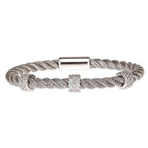 Silver CZ White Bracelet