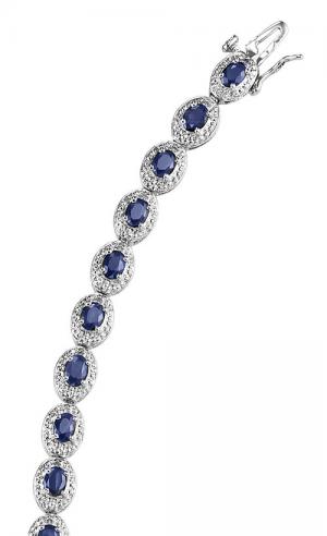 Silver Diamond & Sapphire Bracelet/FB1068