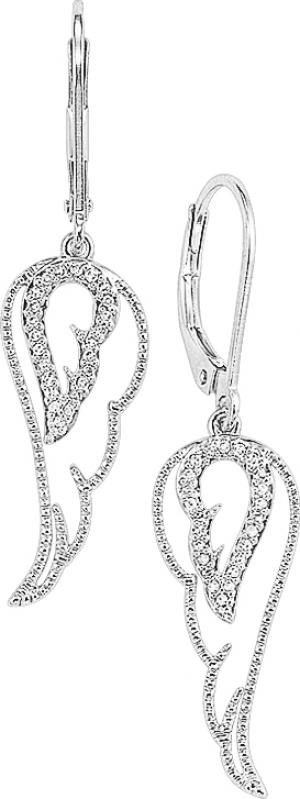 Silver & Diamond Earrings 1/10 ctw / FE1069