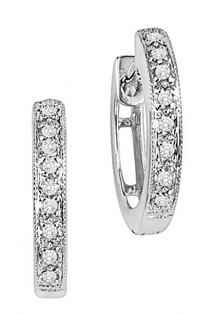 Diamond Earrings in 10K White Gold /FE1105