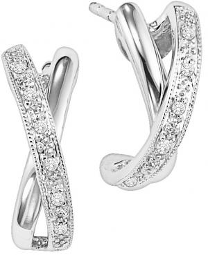 Diamond Earrings in 10K White Gold /FE1109