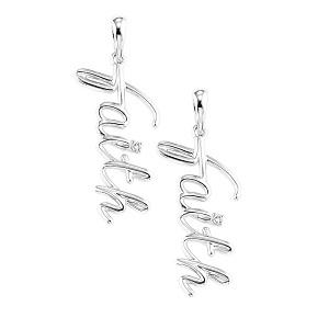 Silver Diamond Earrings / FE1117