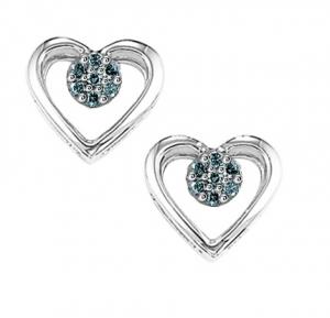 Blue Diamond Earrings in Sterling Silver / FE1124