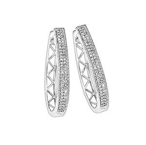 1/2 ctw Diamond Earrings in Sterling Silver / FE1126