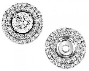 1/2 ctw Diamond Earring Jackets in 14K White Gold /FE1130