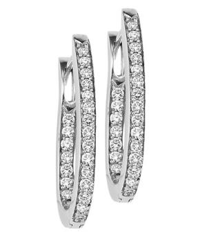 Silver Diamond Earrings 1/2 ctw/ FE1175