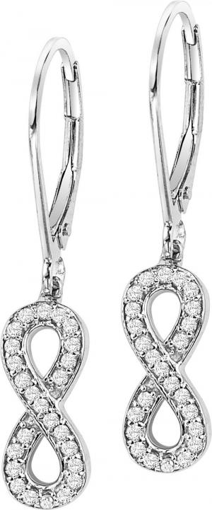 Silver Diamond Infinity Earrings 1/5ctw/FE1201