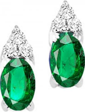 Gold Diamond & Emerald Earrings (Available in all Birthstones)/FE4023-10