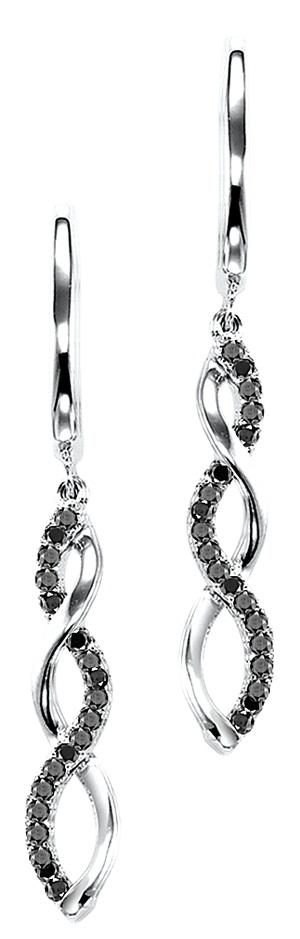 Silver & Black Diamond Earrings/FE4078