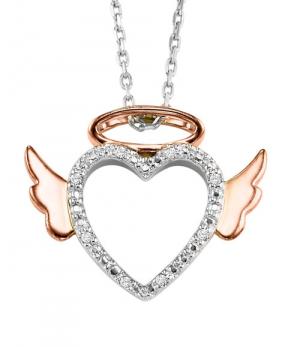 Silver Diamond Angel Pendant/FP1289