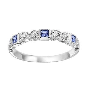 Sapphire & Diamond Ring in 14K White Gold / FR1070